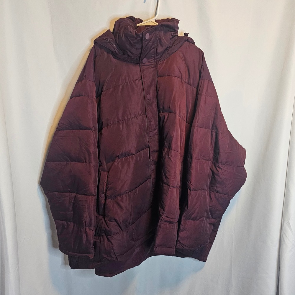 Universal Standard Women's 4XL = 7x‎ Burgundy Puffer Jacket Oversized Coat